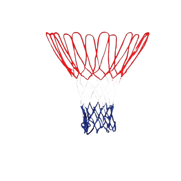 Vores basketballkurv inkluderer et nylonnet af standardkvalitet. Kurven er udstyret med 12 kroge til fastgørelse af nylonnettet og har en fastgørelsesplade med 4 M12-huller for nem installation. Den er rød og har en diameter på ca. 50 cm.