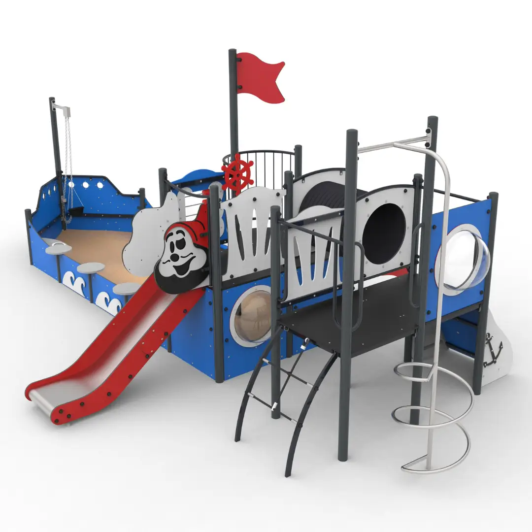 sandkasse med havtema piratbåd sørøverskib