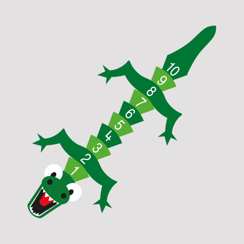 Krokodille med tal og bogstaver