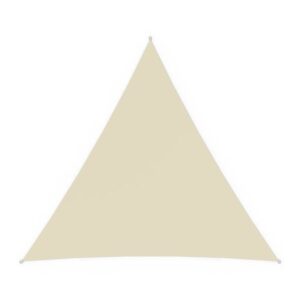 PE trekantet solsejl 3,6x3,6x3,6 m m. beslag