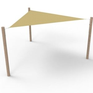 HDPE solsejlssystem 1 sejl (3,6x3,6x3,6 m) + 3 stolper