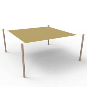 HDPE solsejlssystem 1 sejl (4,2x4,2 m) + 4 stolper