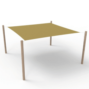 HDPE solsejlssystem 1 sejl (3,6x3,6 m) + 4 stolper