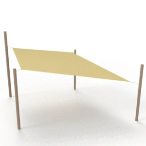 HDPE solsejlssystem 1 sejl (3x3x4x4 m) +  4 stolper