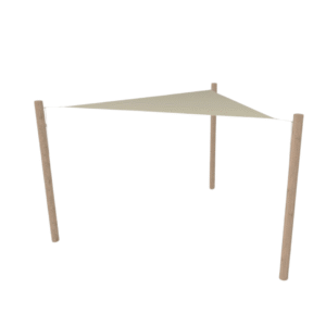 PE solsejlssystem 1 sejl (3x3x3 m) + 3 stolper