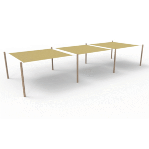 HDPE solsejlssystem 3 sejl (3,6x3,6 m) + 8 stolper