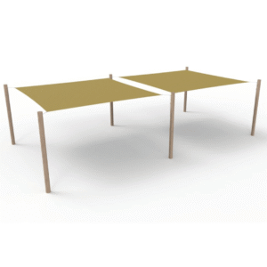 HDPE solsejlssystem 2 sejl (3,6x3,6 m) + 6 stolper