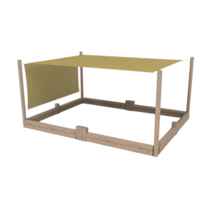 Overdækket sandkasse med sidesejl